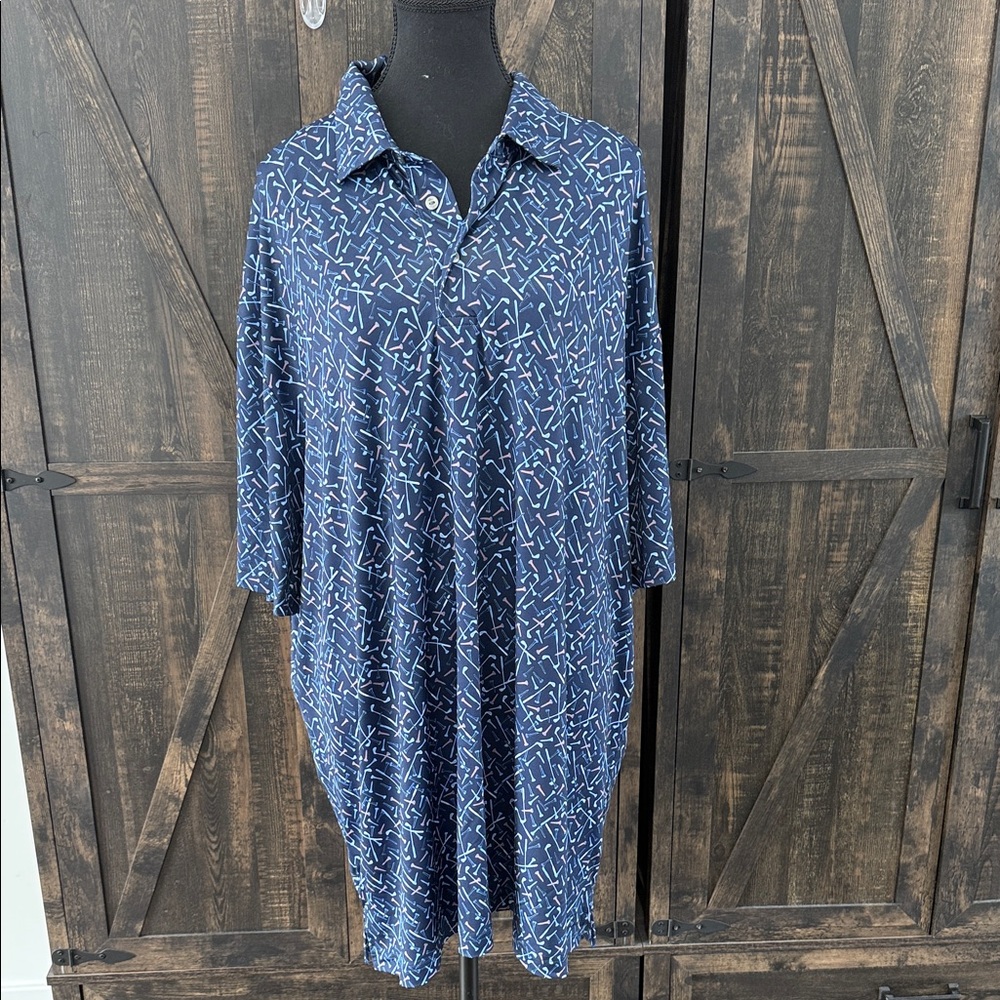 Hogan Blue Patterned Polo Shirt 2XL